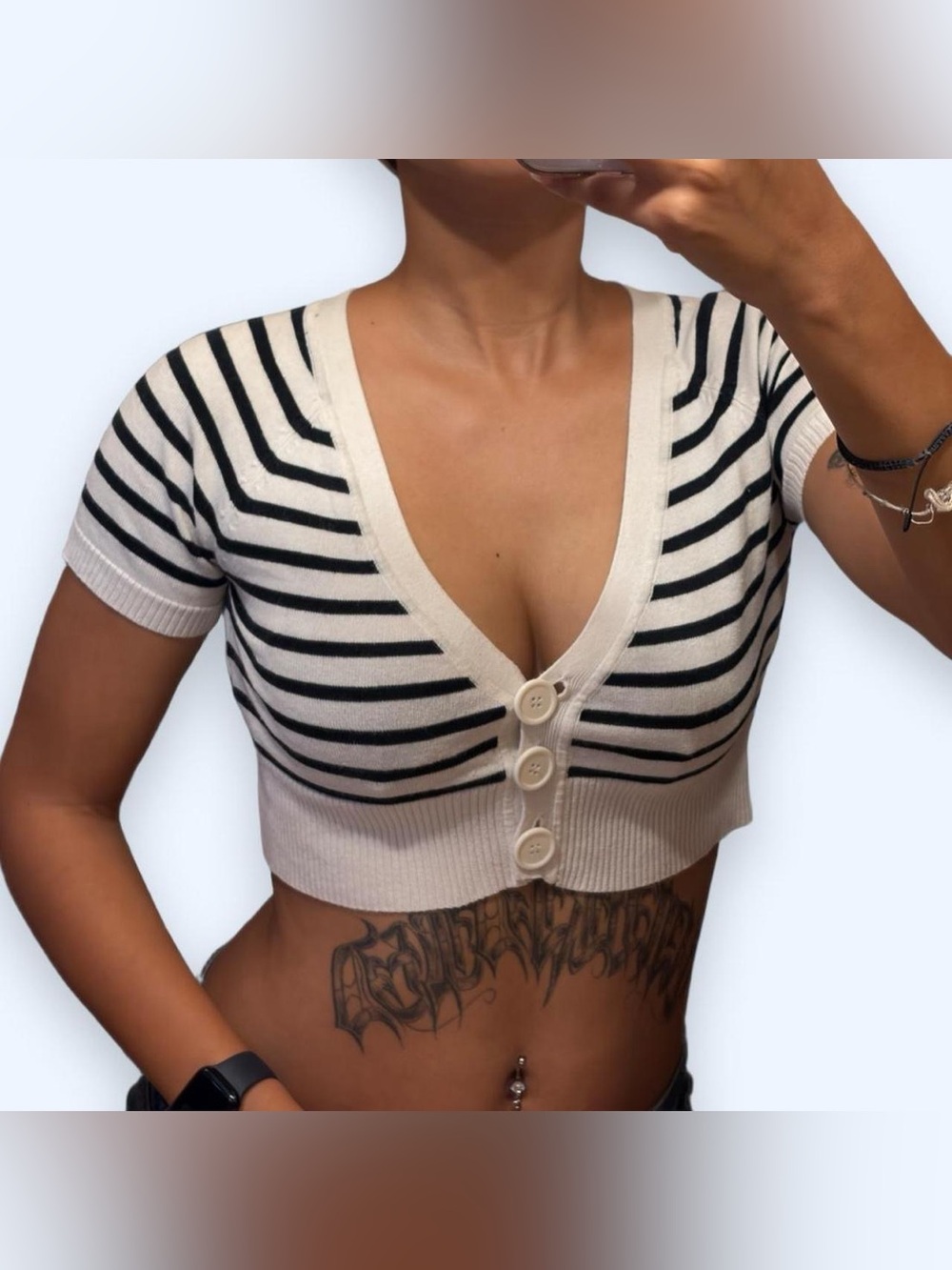 Y2K Grunge Crop Cardigan Top by Derek Heart!